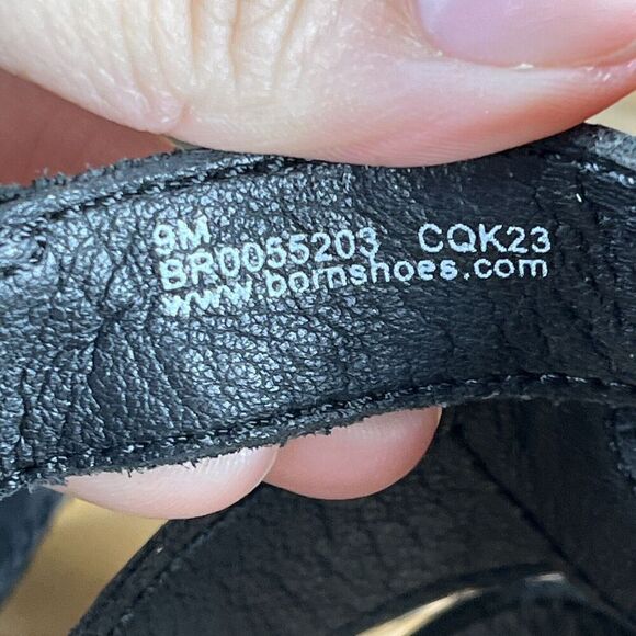 Born Womens Size 9M Lenore Leather Platform Wedge Sandal Black Shoes Open Toe - Picture 10 of 10